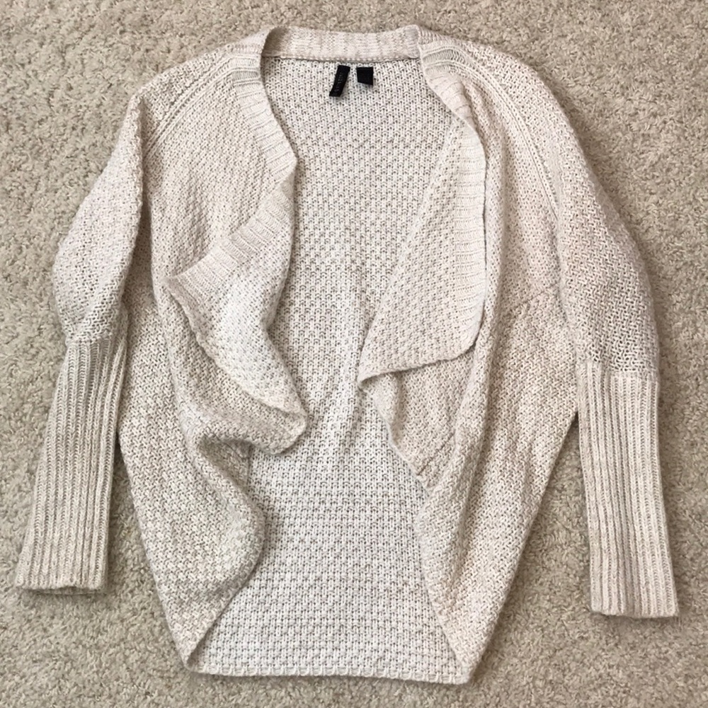 draped front oatmeal cardigan
